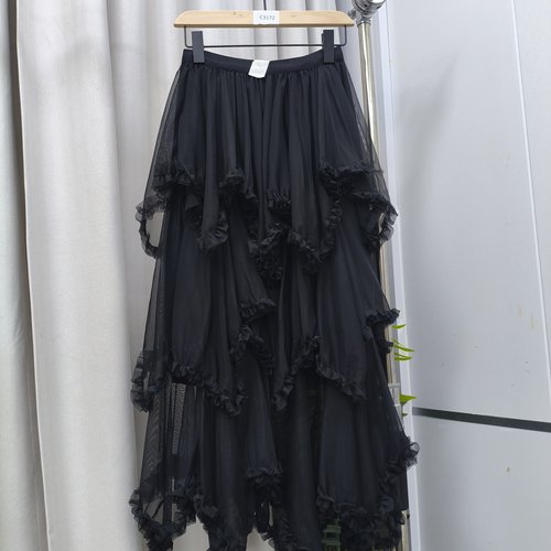 C3172松紧腰不规则叠层蛋糕纱裙BXT614858C