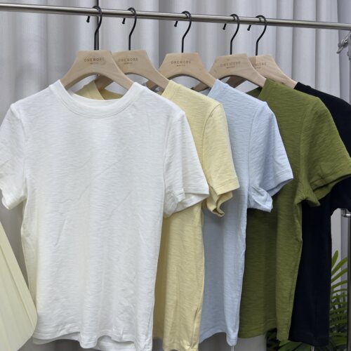 C3244  百搭圆领竹节棉短袖T恤BXT620193C