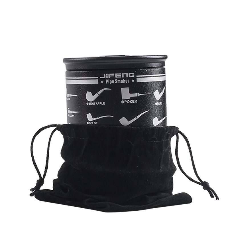 季风保湿罐实木烟斗架烟草烟丝加湿罐烟盒带湿度计密封存储套装