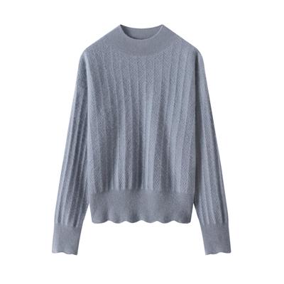 半高领羊绒衫女士套头100%纯山羊绒针织衫修身短款打底毛衣25新款