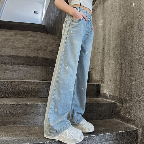 防蚊洋气女童夏季薄款牛仔裤
