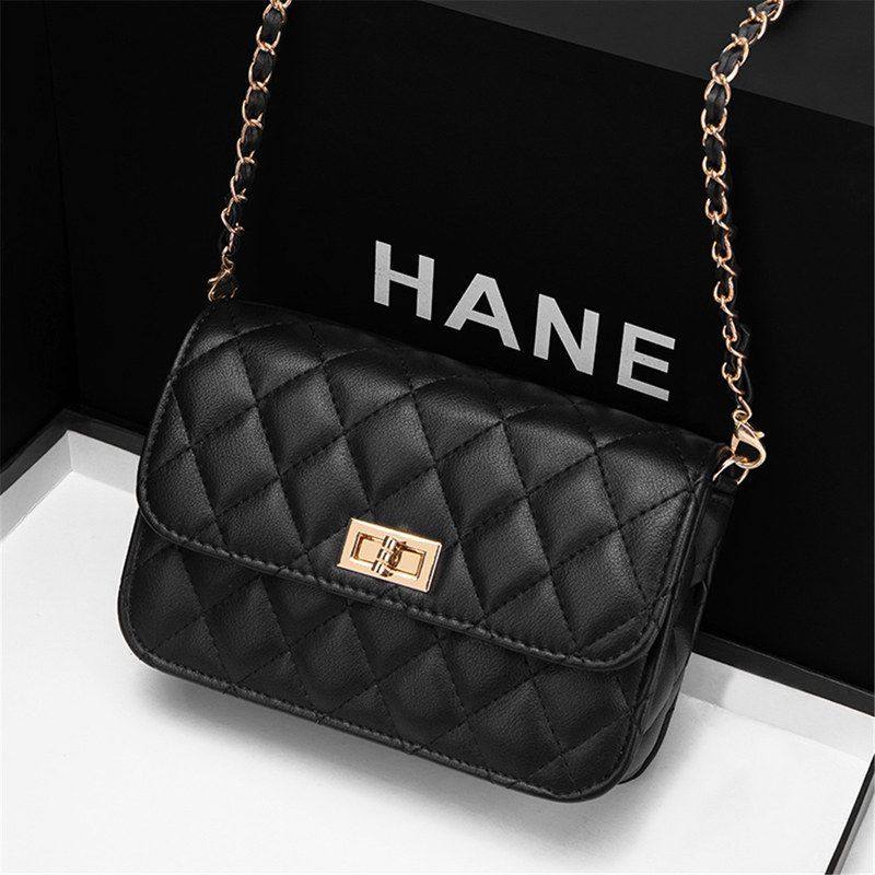 日韩时尚小香风ins新款菱格链条包小方包百搭小众单肩斜挎女包包