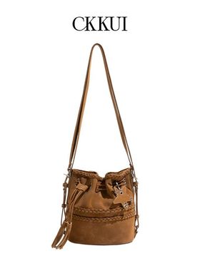 CKKUI高级水桶包包2025女时尚潮流多功能新款单肩包大容量束口包