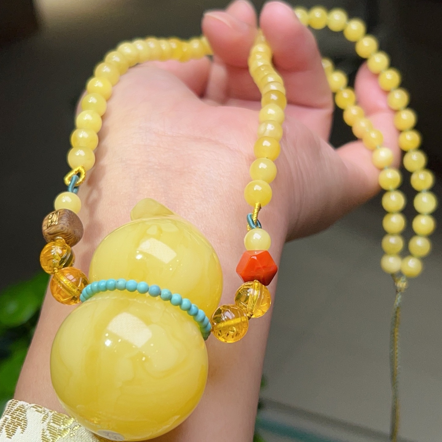 天然原矿蜜蜡葫芦吊坠