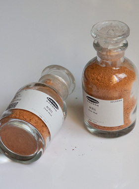 粉泥红 天然土色红色油画坦培拉水彩色粉60ml细腻矿物天然颜料