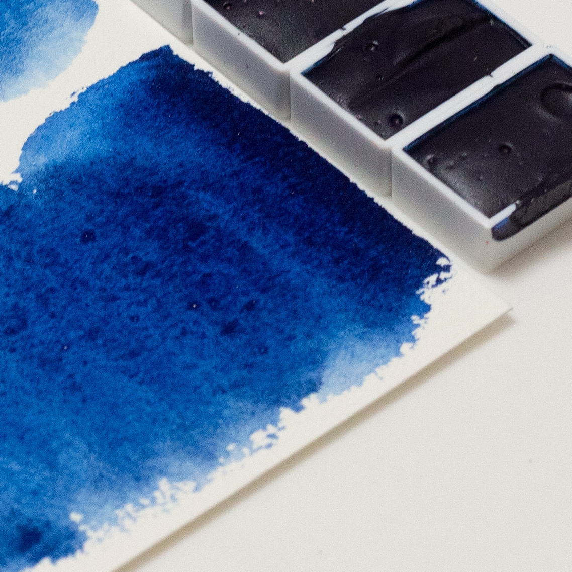 酞菁蓝 phthalocyanine blue全合成单一色粉固体水彩颜料透明风景