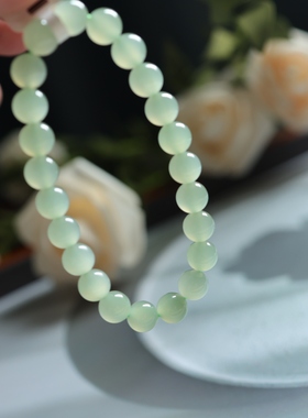 天然和田玉冰晴水手串7.8mm