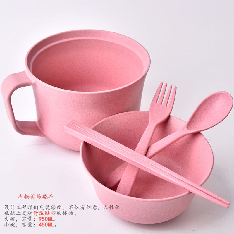 携带学生小麦秸秆吃饭碗筷套装防摔方便防烫外出儿童餐具宝宝饭盒在类目 餐饮具, 餐具, 碗中 - 来自Buy2taobao.com提供专业的淘宝代购服务