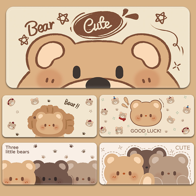 鼠标垫子女生可爱卡通电脑桌垫超大办公定制加厚键盘垫滑鼠垫家用