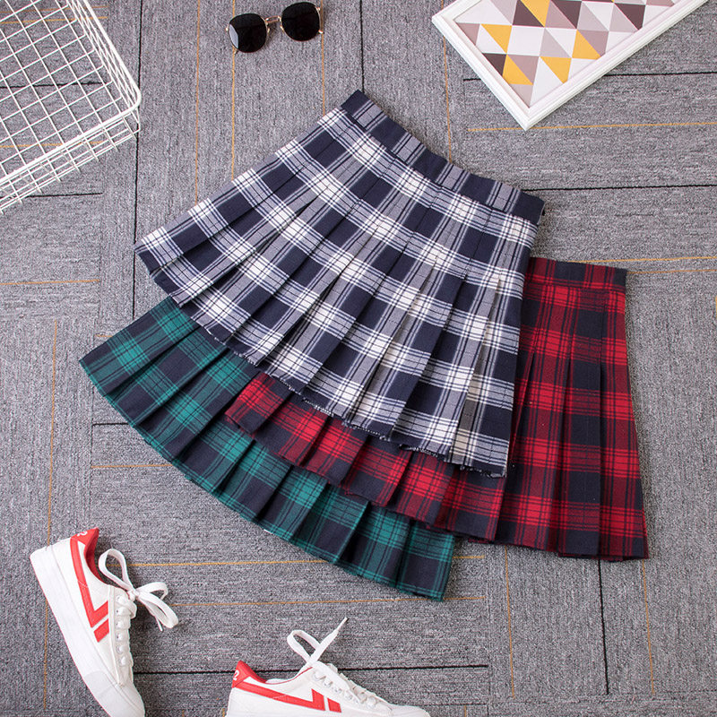 2019新款秋冬格子百褶裙女高腰大码chic短裙学生百搭a字半身裤裙|msdalam kategori Butik wanita / wanita, skirt - dari Buy2taobao.com untuk memberikan perkhidmatan ejen Taobao profesional membeli