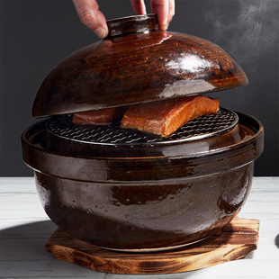 【正品】长谷园 熏制器土锅 空烧 日本制造 在家轻松制作熏制美食