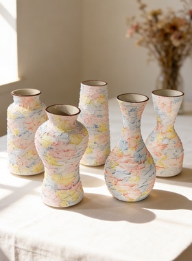 景德镇奶油冰淇淋花瓶家居装饰品摆件陶瓷花花瓶陶瓷工艺品装饰