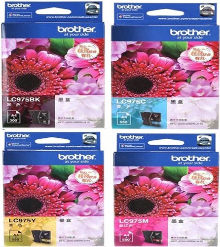 原装兄弟LC975墨盒 四色套装 J220墨盒 MFC-J410 MFC-J265W J415 黑色红色黄色青色墨盒