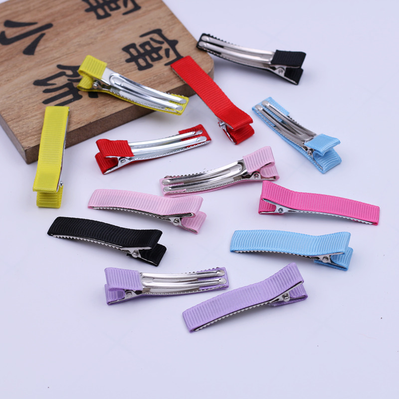 diy10个5cm半包罗纹双叉发夹