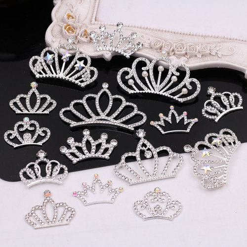 水钻合金皇冠片公主发饰配件