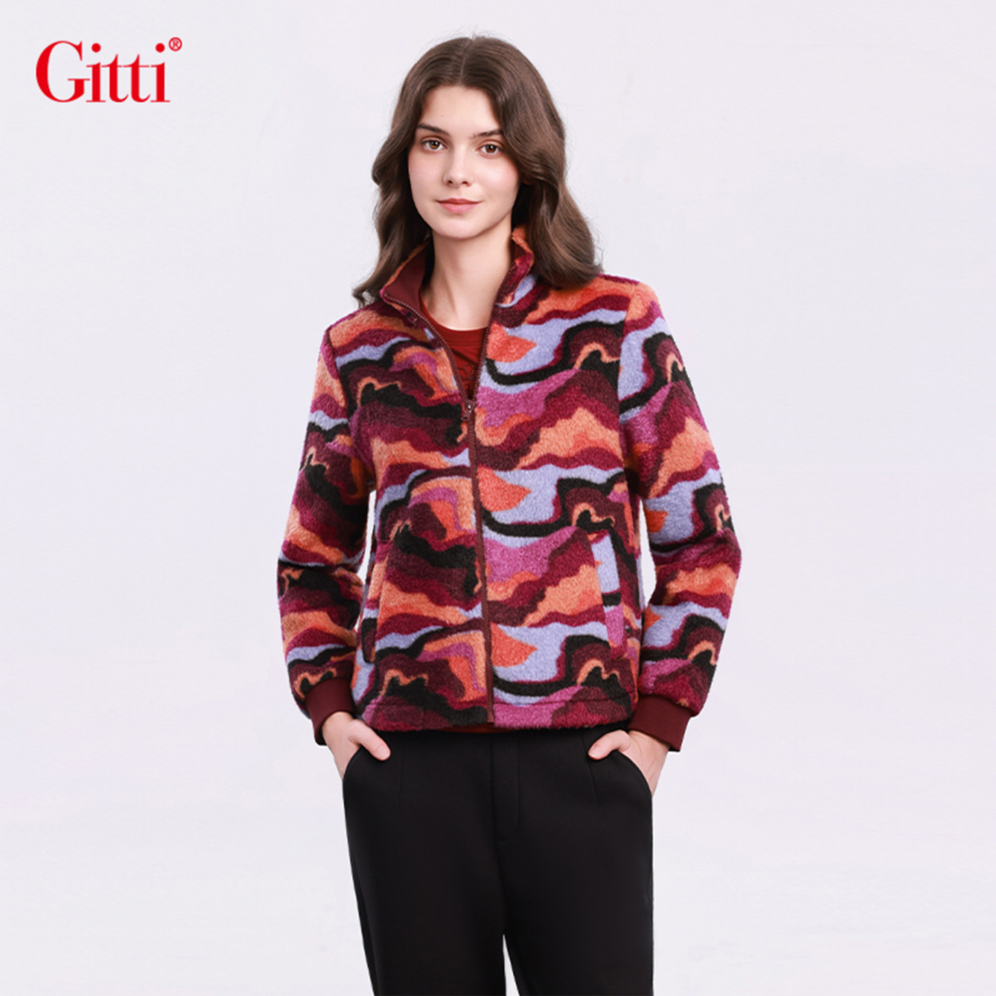 Gitti/吉蒂迷彩绒呢子外套女修身保暖短款厚大衣G255409,女装/女士精品,短外套,淘宝优惠券,粉丝福利购,淘宝优惠卷