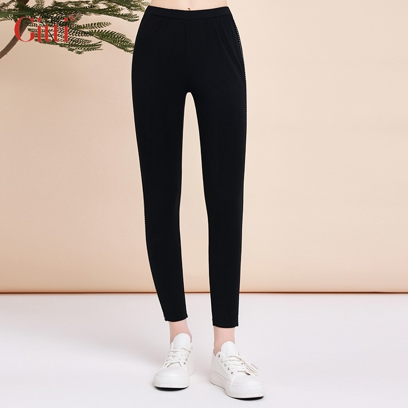 Gitti/吉蒂春夏新品修身显瘦休闲裤女棉舒适百搭中裤G241267,女装/女士精品,休闲裤,淘宝优惠券,粉丝福利购,淘宝优惠卷