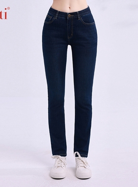 Gitti/吉蒂秋款直筒牛仔裤女棉简约微弹百搭长裤G245011