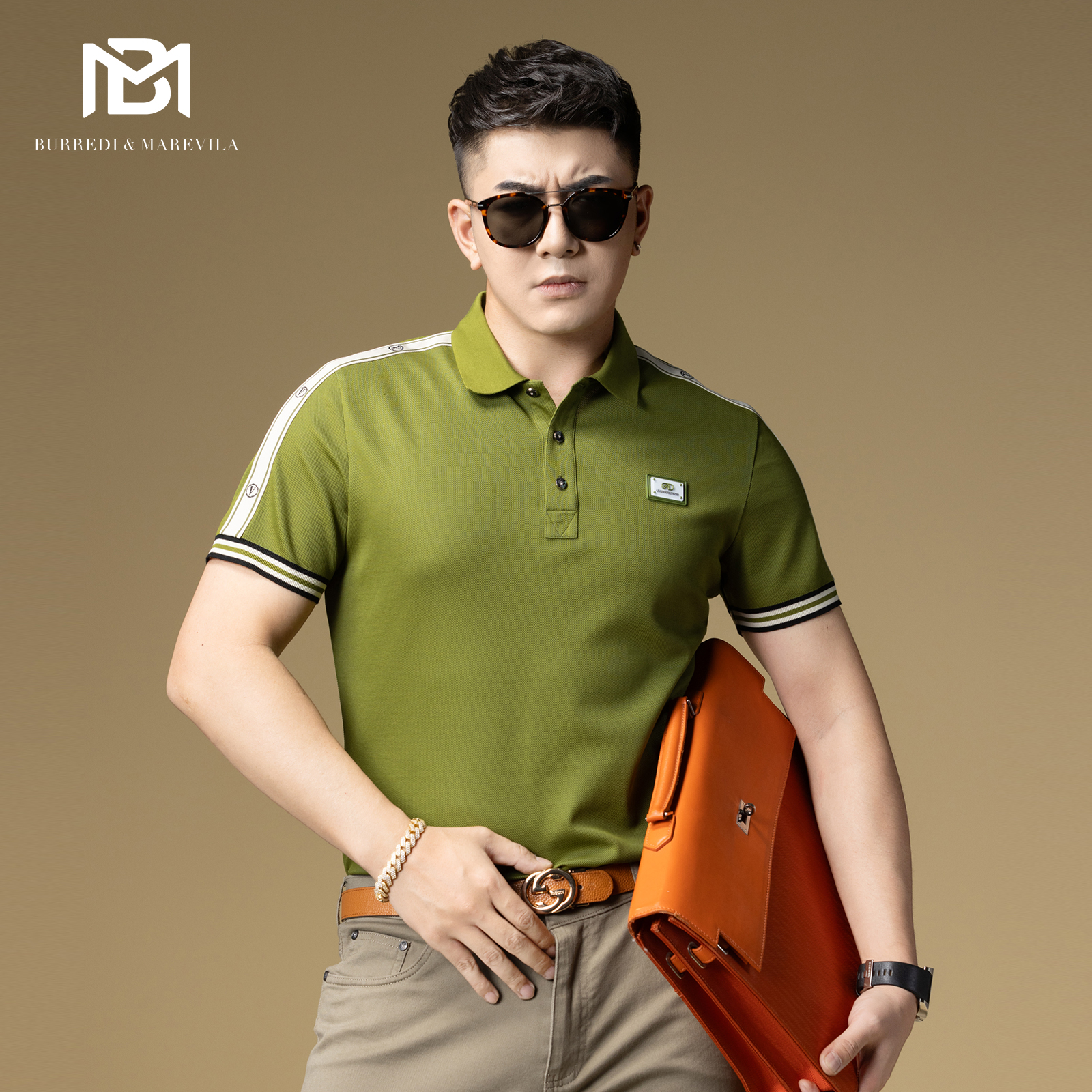 BM夏季简约字母徽章潮流POLO衫