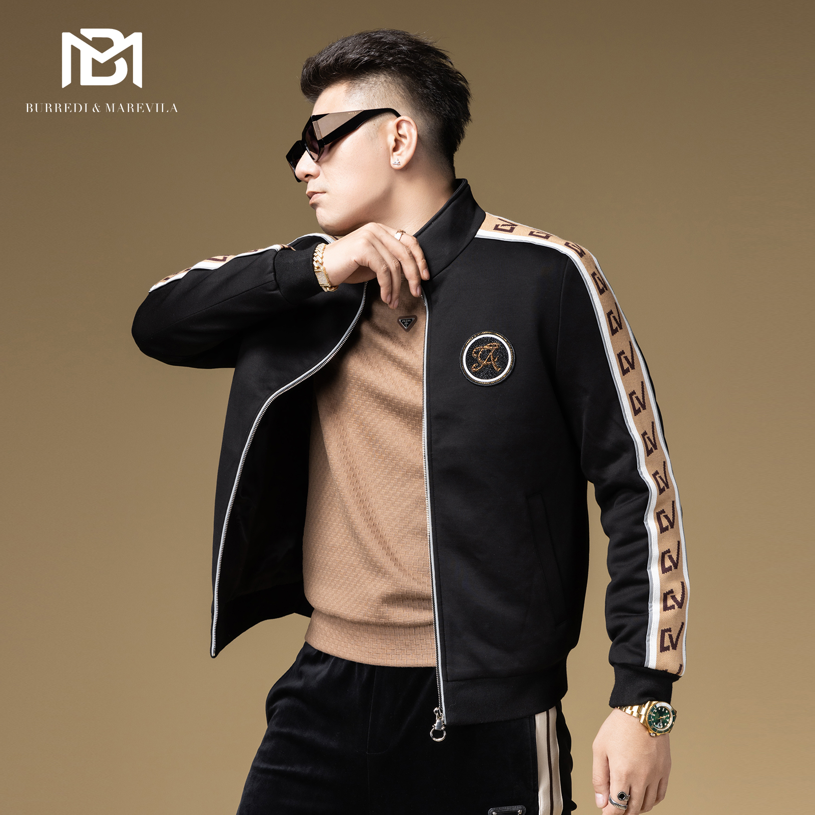 BM欧货针织立领修身夹克