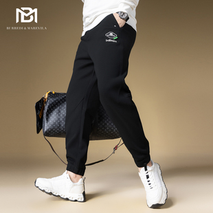 高端休闲裤 子男士 束脚卫裤 男秋冬款 BM字母徽章美式 2024新款 高街裤