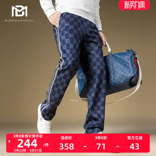 字母印花卫裤 男2024新款 子侧边条纹运动休闲裤 BM高端欧货潮牌男裤