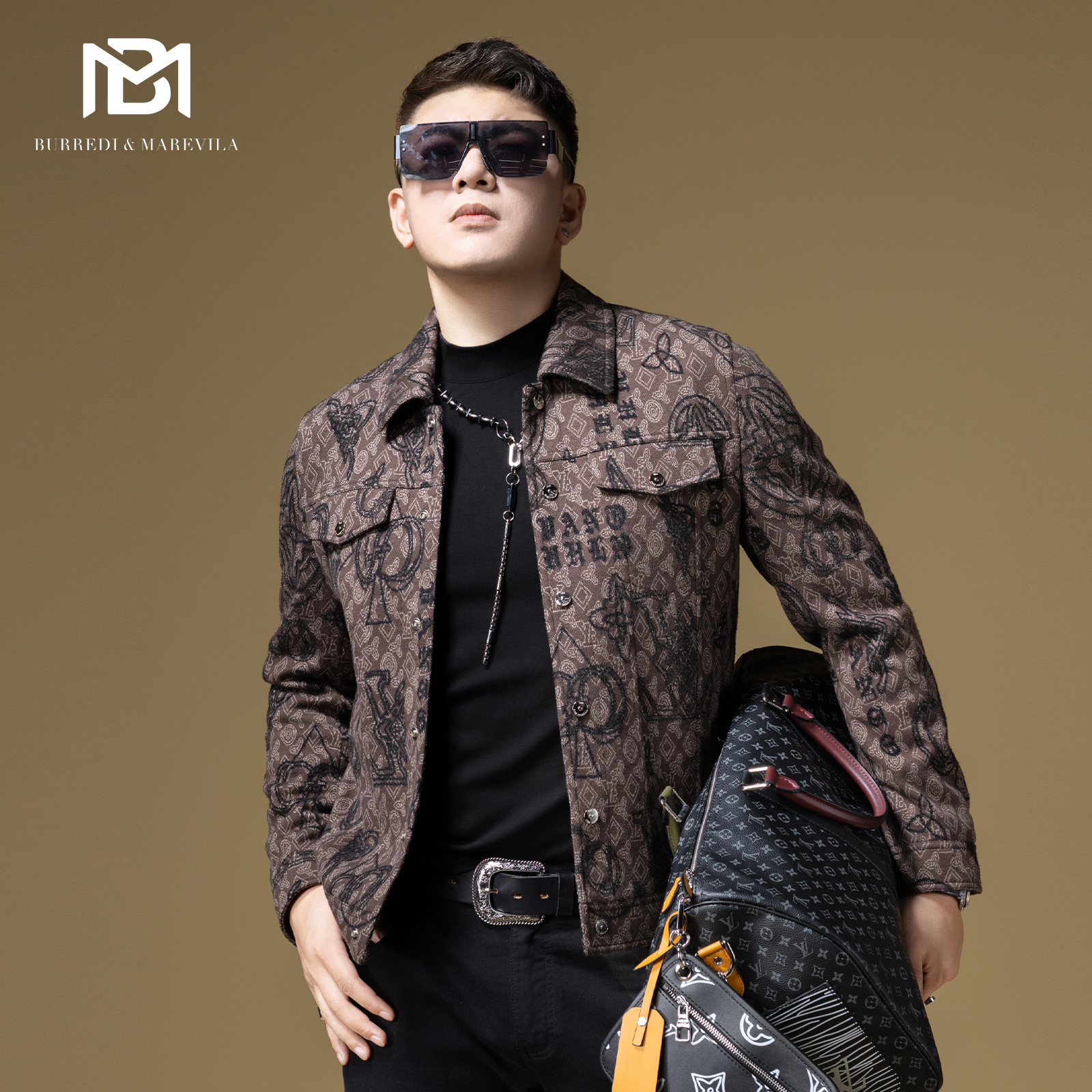 BM欧洲站男装欧货潮牌提花刺绣夹克外套男2024新款男士秋季上衣