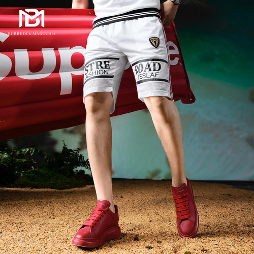 BM潮流五分裤字母印花透气短裤