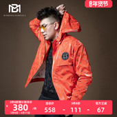 BM男士 印花烫钻亮面工装 夹克痞帅炸街外套男潮牌欧美街头潮流港风