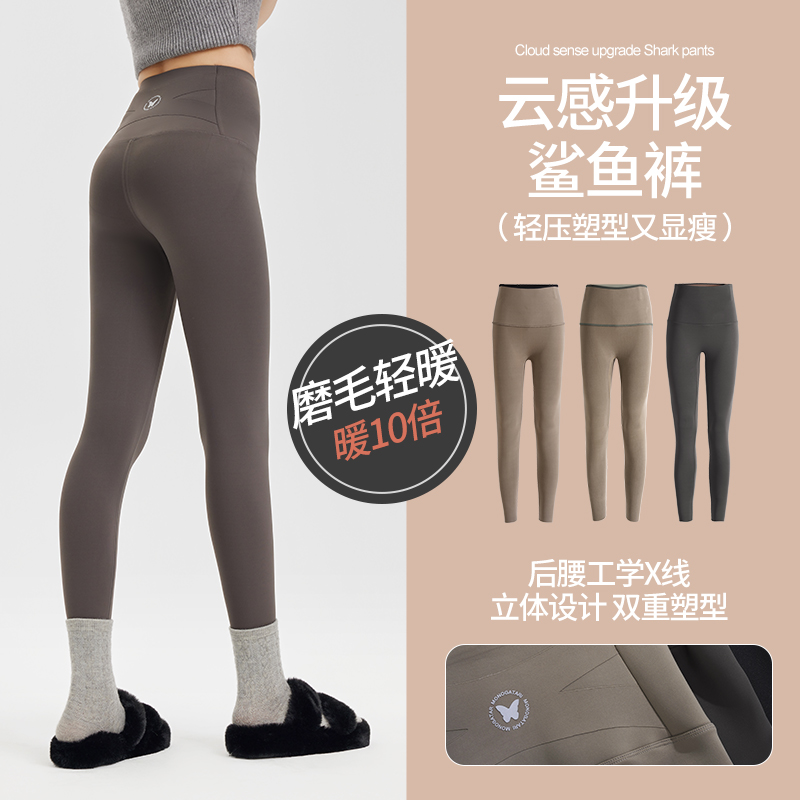 胖mm鲨鱼裤女外穿显瘦打底裤大码