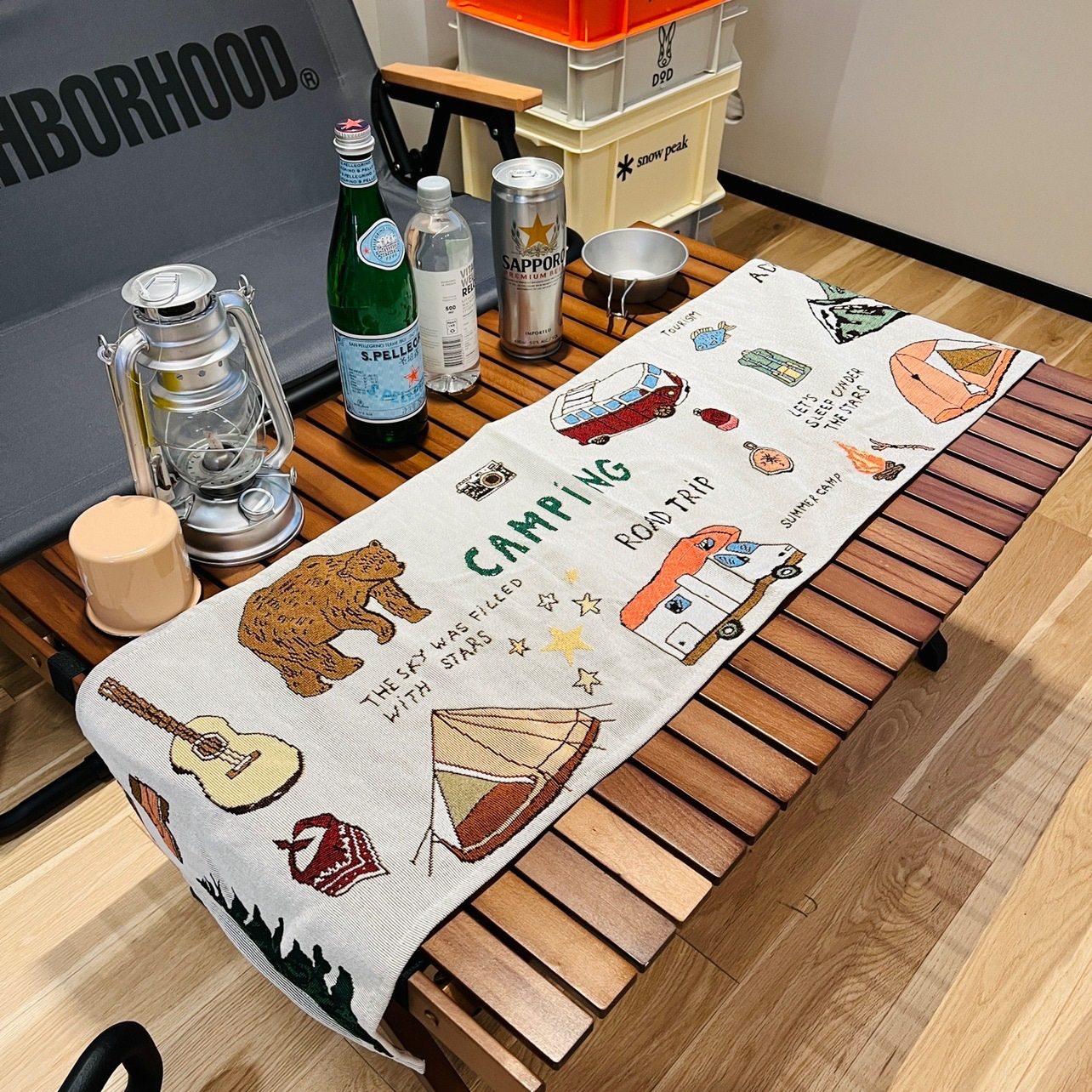 美式蛋卷桌布桌旗户外露营装饰布