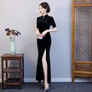 高端大气上档次旗袍2025年新款 喜婆婆改良年轻气质妈妈婚宴礼服装