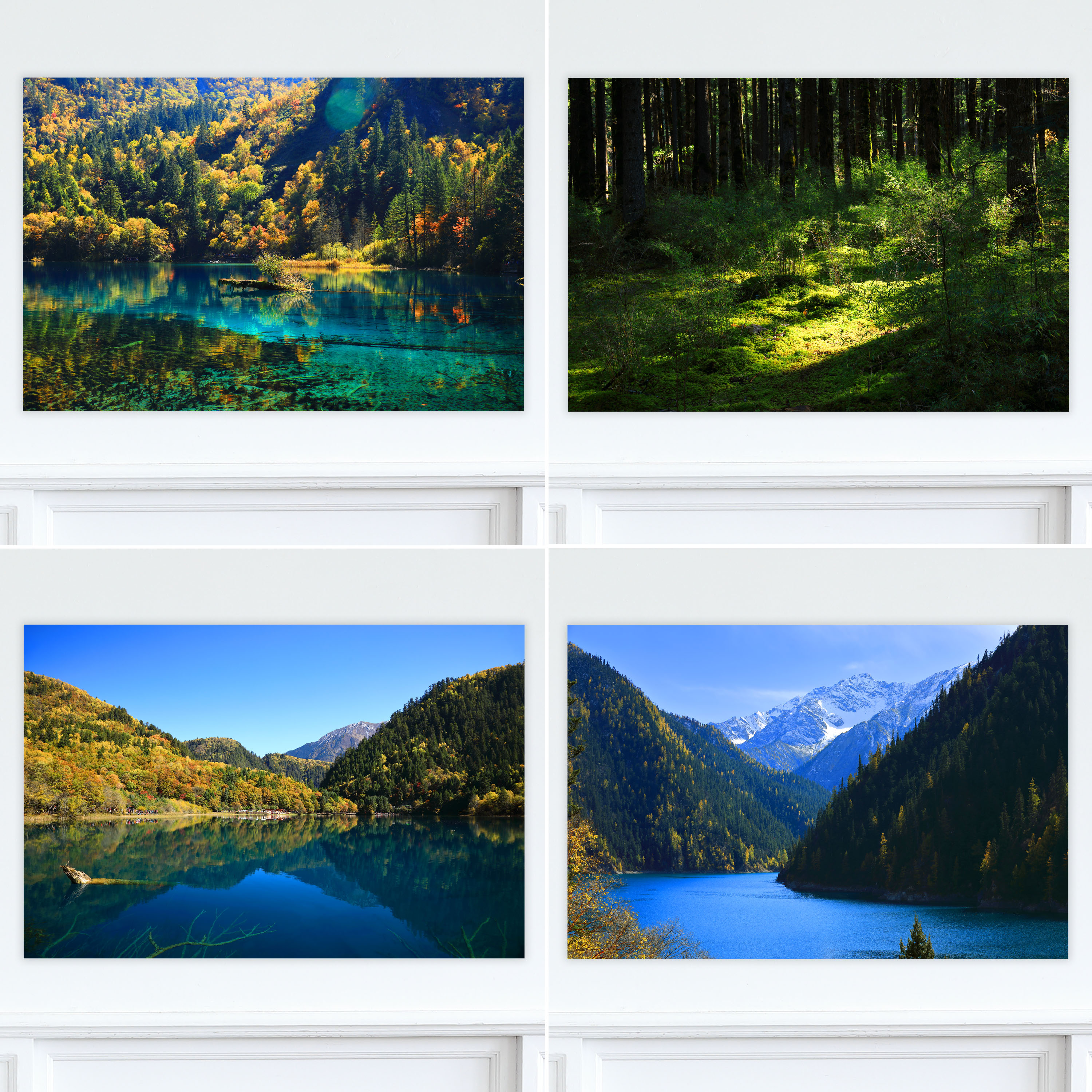 原创九寨沟墙贴画装饰画芯Original Scenery Poster Wall Picture