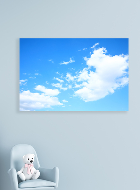 原创图片蓝天白云喷绘画芯海报