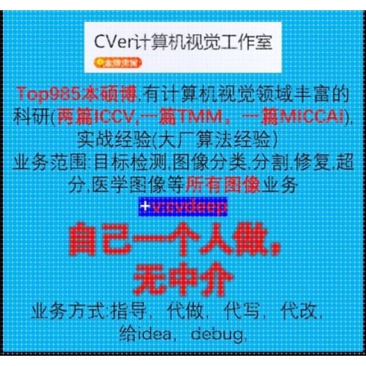 深度学习指导视觉图像处理算法医学目标检测分类分割代码代写代做
