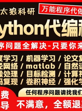 python程序代编代码帮做编写机器深度学习代做作问题解决指导接单