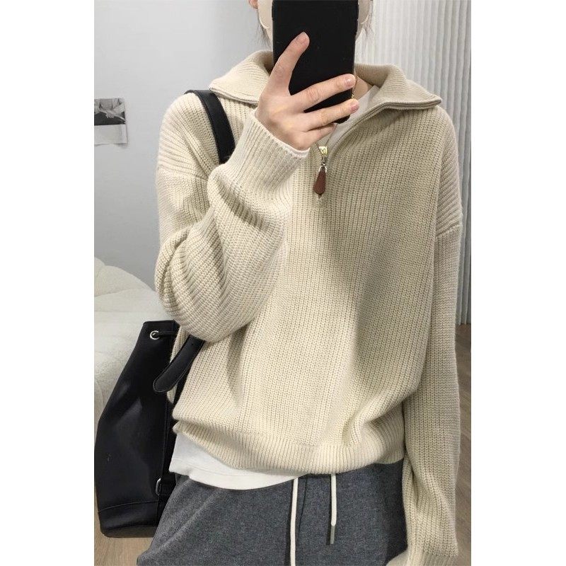 秋冬新款半高领纯色毛衣女宽松外穿内搭打底衫长袖套头针织衫,女装/女士精品,羊绒衫,淘宝优惠券,粉丝福利购,淘宝优惠卷