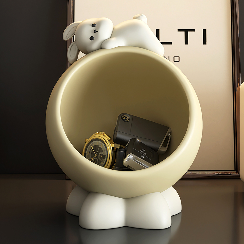 兔子入户门钥匙收纳摆件轻奢高档