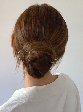 韩国博主推荐款极简个性盘发气质发插U型发梳优雅成人复古发簪子