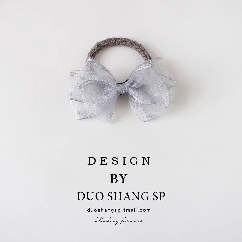 韩国欧根纱蝴蝶结发绳女儿童皮筋