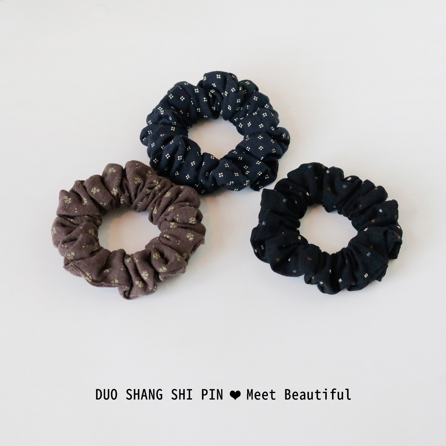 韩国复古碎花小肠发圈头绳发饰女