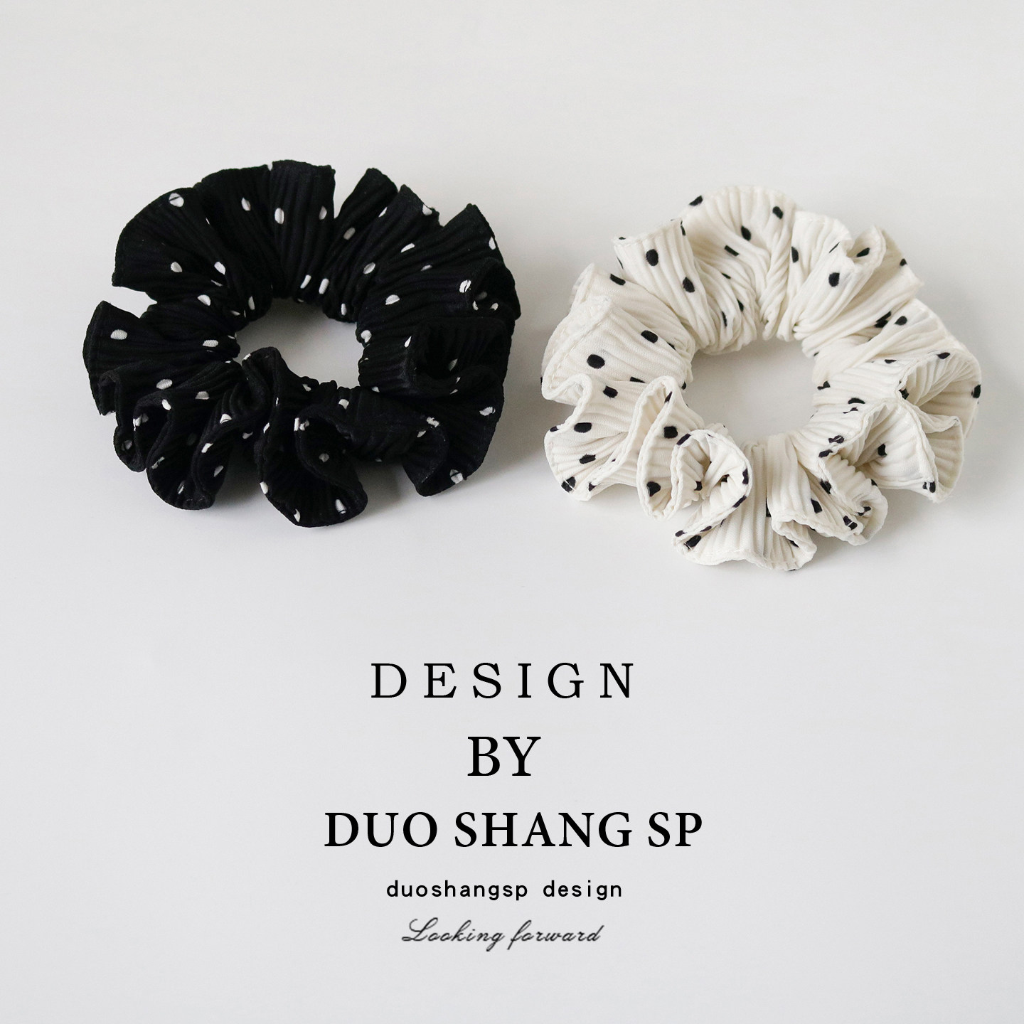 韩系花边波点小肠发圈女褶皱头绳高级感甜美田园风高马尾发绳秋冬
