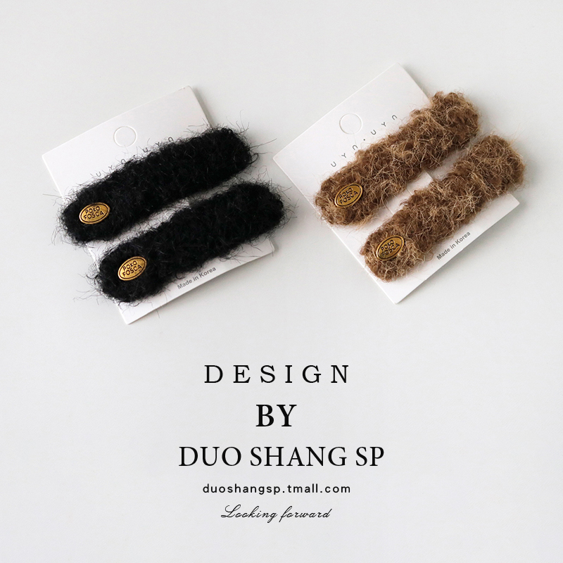 小香风金标羊毛毡发夹气质刘海夹