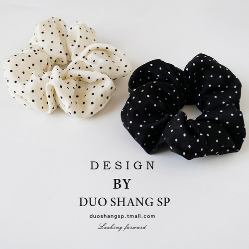 韩国缎面波点bm发圈真丝头绳