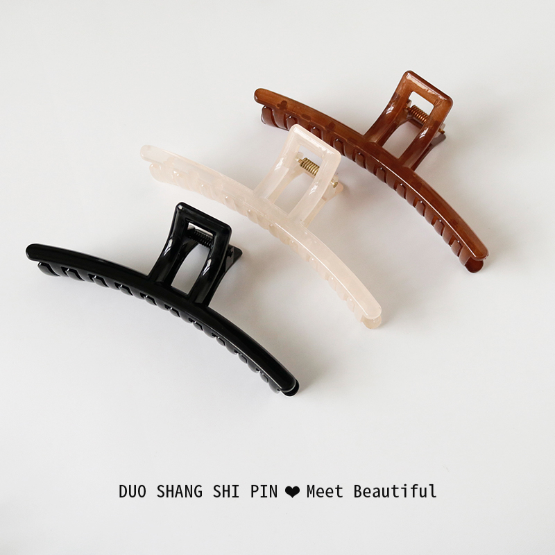 韩国加长款一字抓夹发量多鲨鱼夹