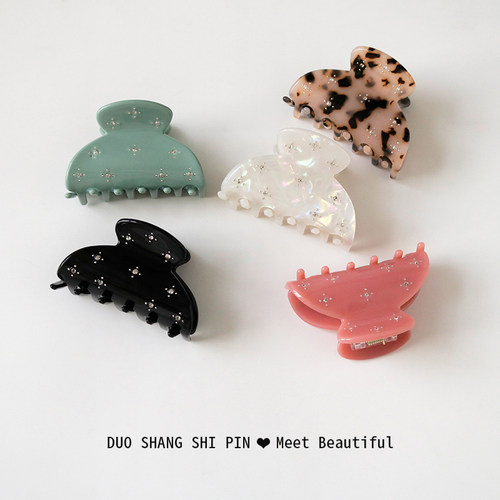 中号抓夹醋酸日韩闪钻半抓发头饰