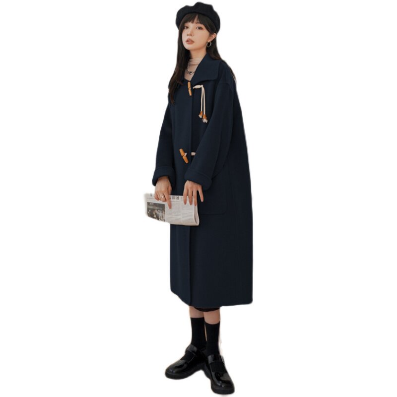 【22冬重点主推款！！】已出大货！韩版牛角扣毛呢大衣P185K268,女装毛呢外套,浙宝257