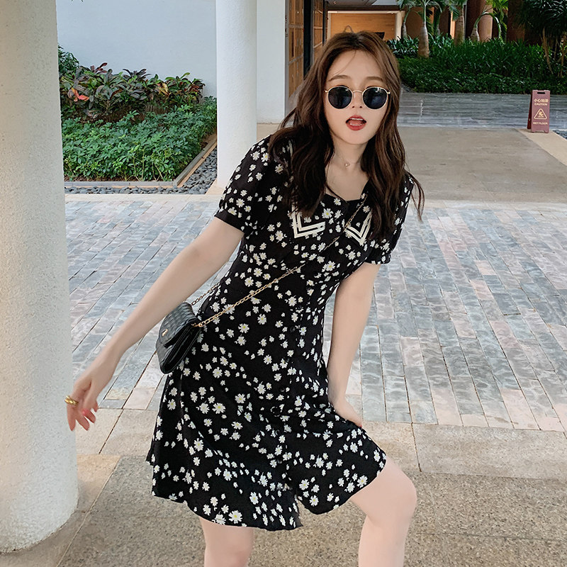 【2022夏新品】小个子小雏菊收腰显瘦雪纺连衣裙P95K138，女装连衣裙，浙宝257