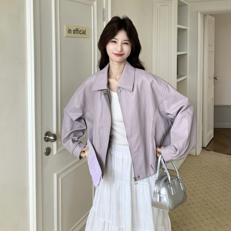 @26春新款已出大货！小个子蛋白皮外套257-58555-P175K288,女装短外套,浙宝257