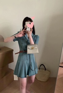 已出货！牛仔连衣裙送腰带257-58280-P135K188图片